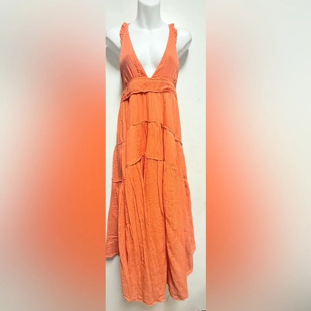 Anthropologie Celandine Sleeveless Plunge Midi Dress in Princeton,
